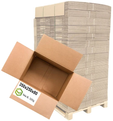 350x250x80 3w KARTON KLAPOWY PUDŁO PUDEŁKO TEKTUROWE - PALETA 2040szt